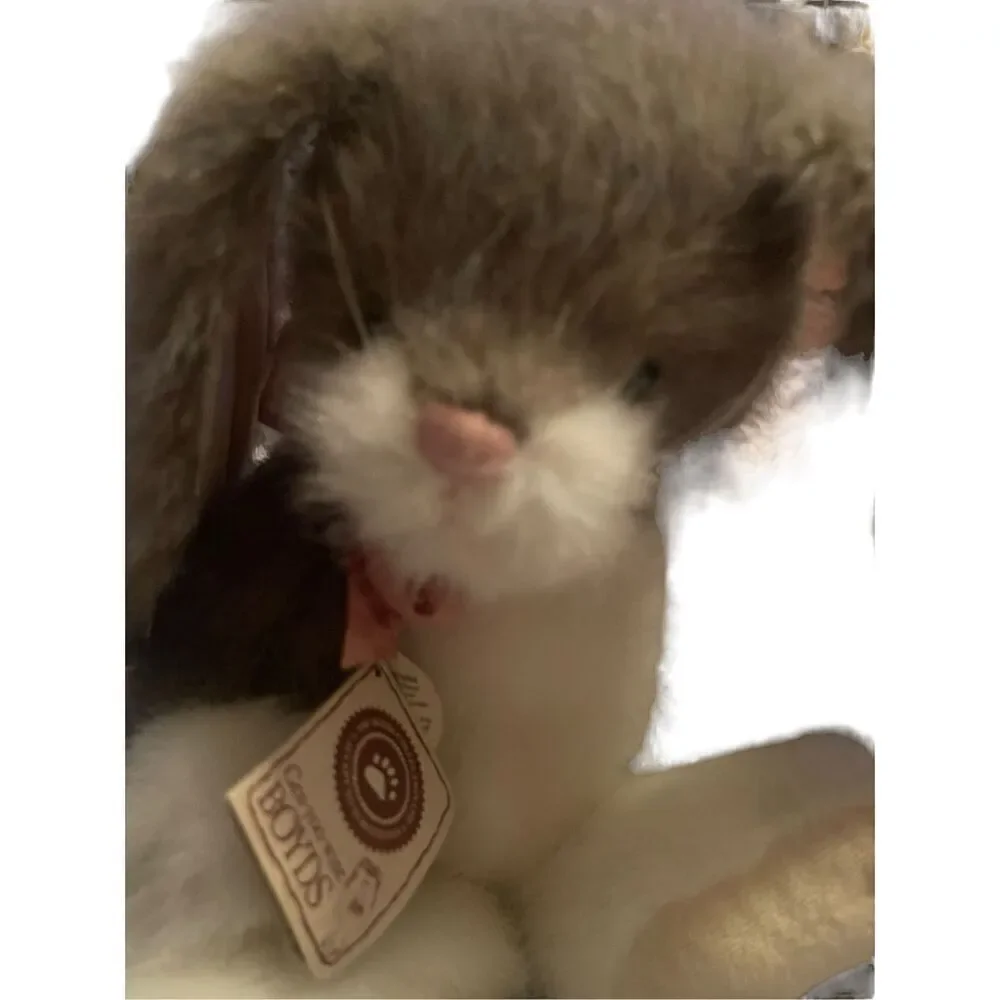 New Boyds Bears Gray Brown Bunny Rabbit Plush Toy Soft Stuffed Animal Small